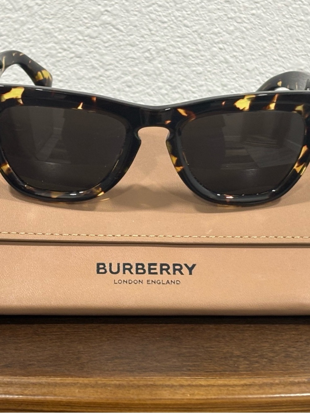 Burberry Tortoiseshell Frame Sunglasses with Dark Lenses